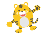 ハイタッチする虎のキャラクター