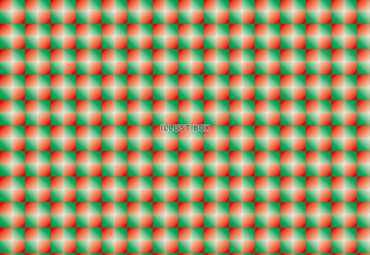 赤と緑のグラデ格子柄パターン