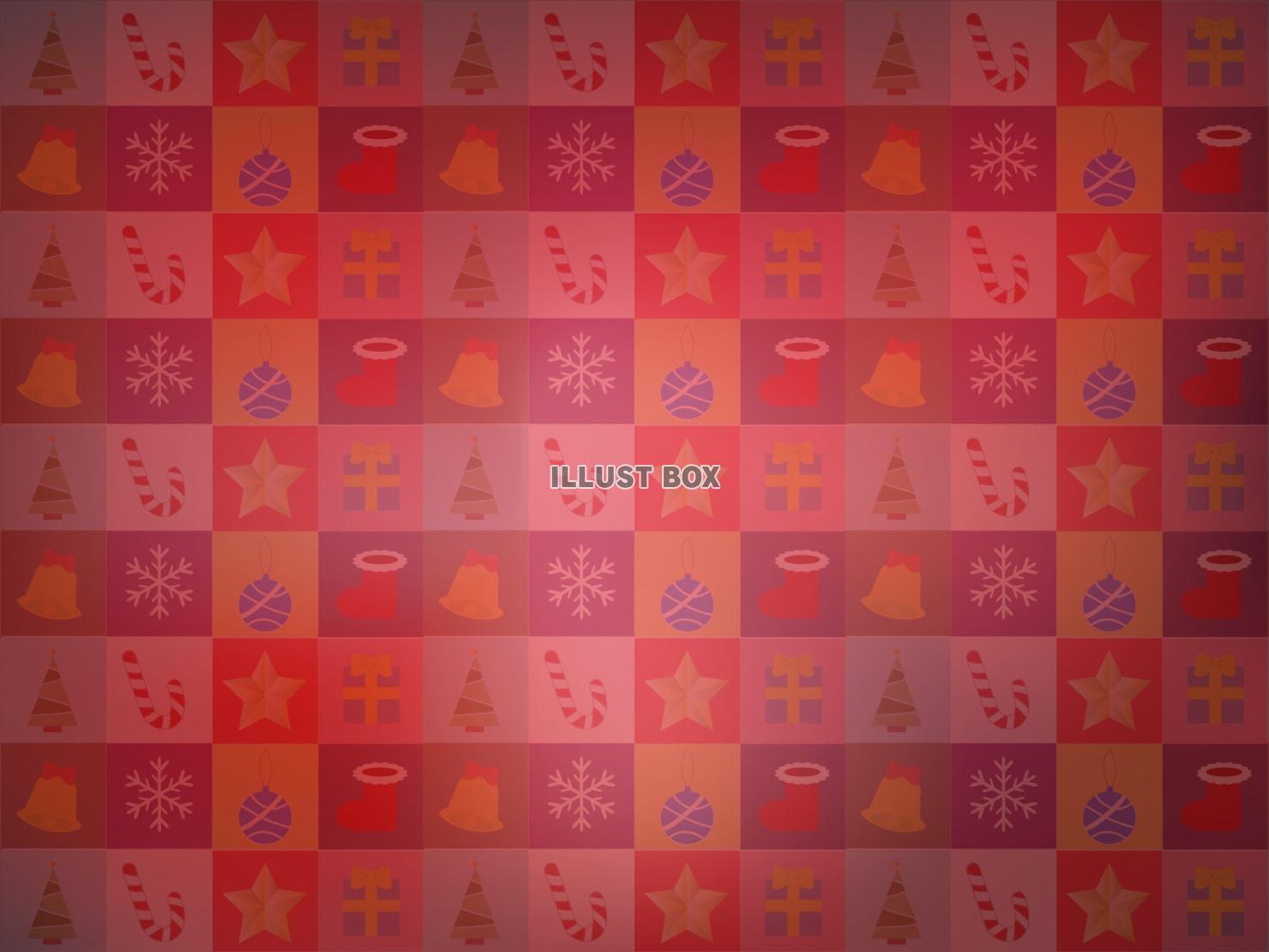 クリスマスモチーフ、テキスタイル風パターン背景(赤)
