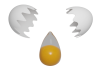 割れた卵（3DCG・透過PNG）のアイコン