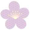 梅の花に麻の葉文様のイラスト素材（薄紫色）
