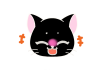猫アイコン　うちの子黒猫　にっこり