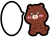 笑顔のかわいいクマと吹き出し