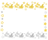 金銀色のそりにのったサンタフレーム　透過png