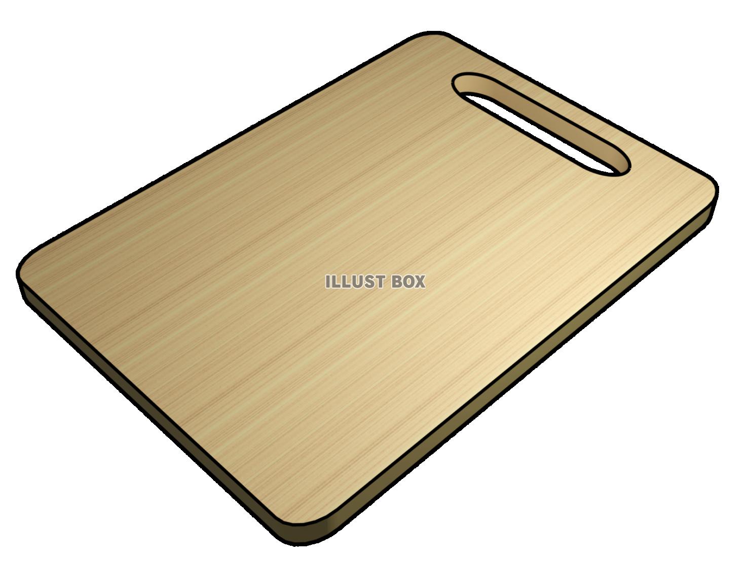 木製まな板（3DCG・透過PNG）のアイコン