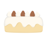 シンプルなケーキのイラスト　線なし