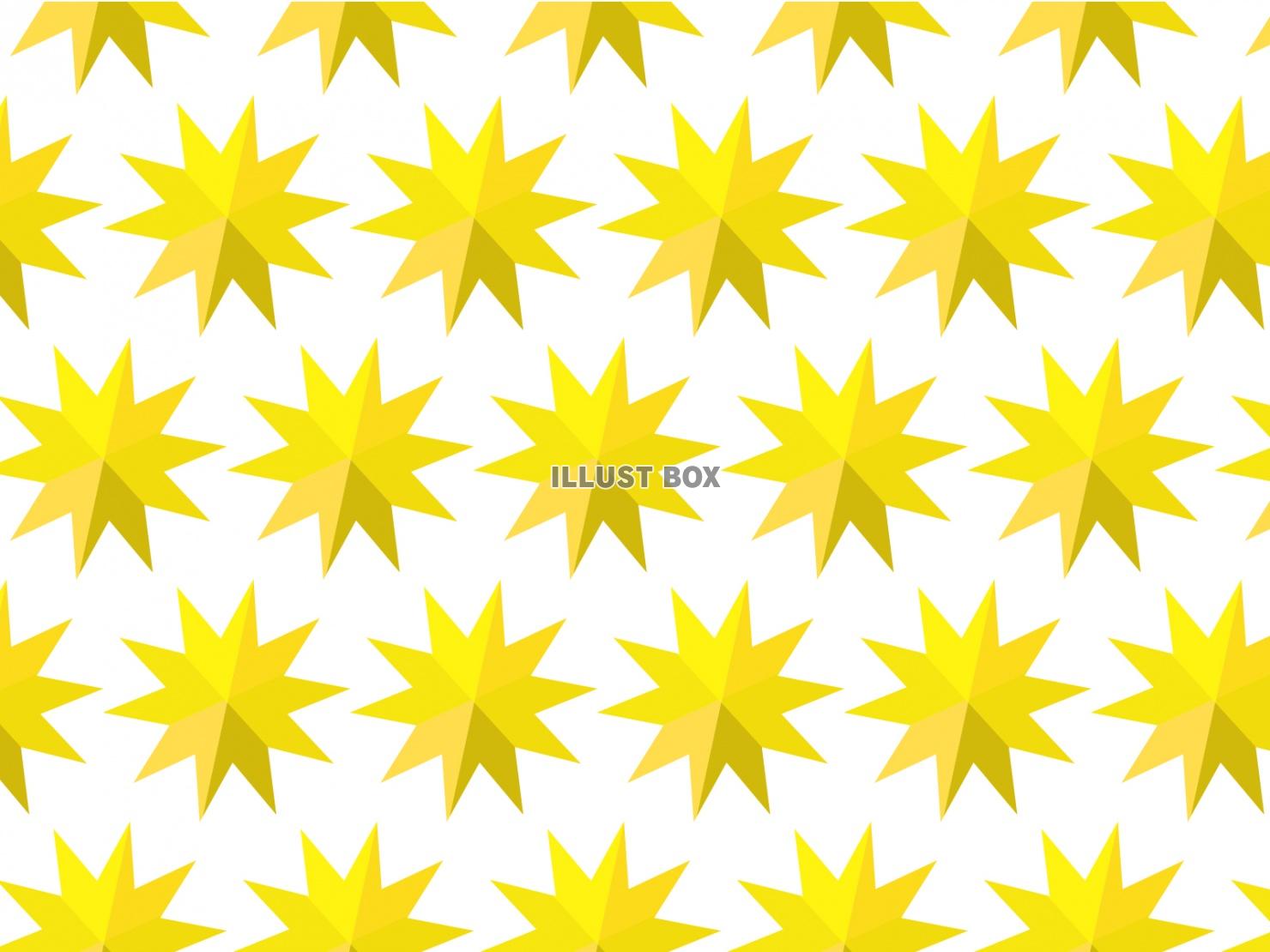 黄色の大きな星型多角形パターン背景素材