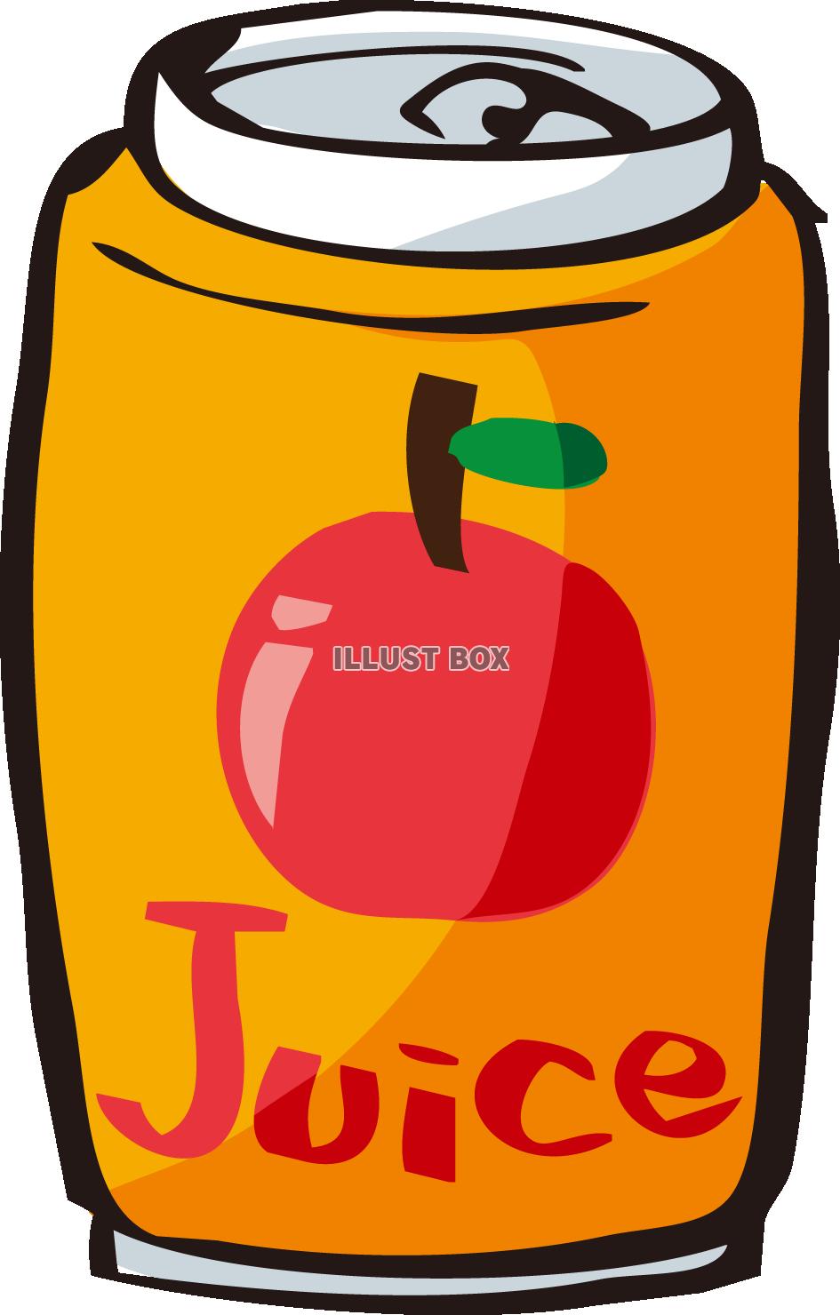 無料イラスト リンゴの缶ジュースのイラスト