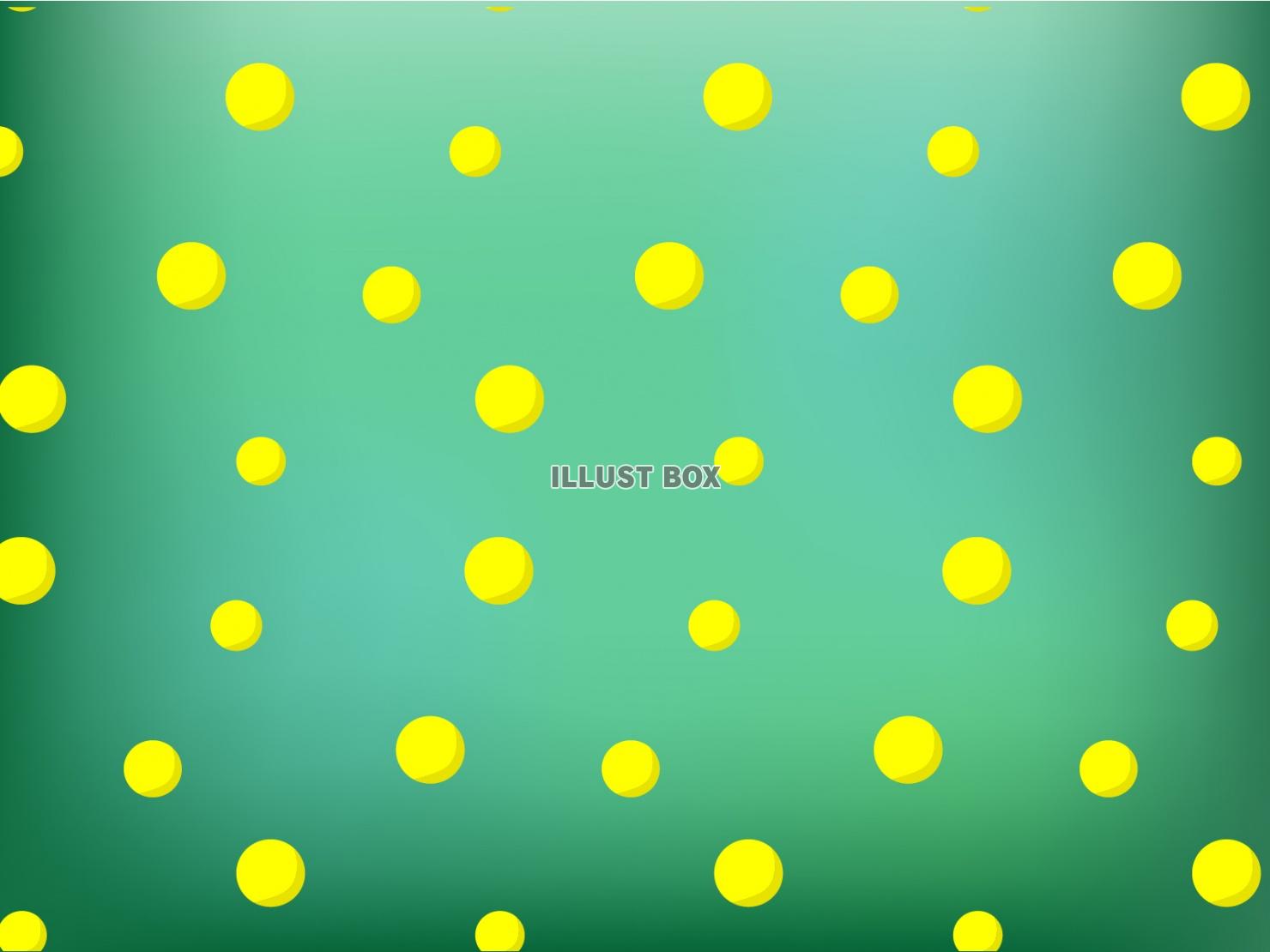 黄色い丸ボールのパターン緑背景-02