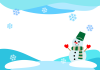 雪だるまと雪景色のフレーム
