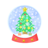 クリスマスツリーのスノードーム　透過png