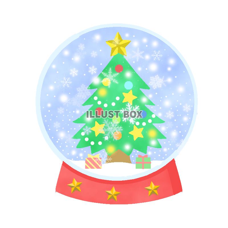 クリスマスツリーのスノードーム　透過png