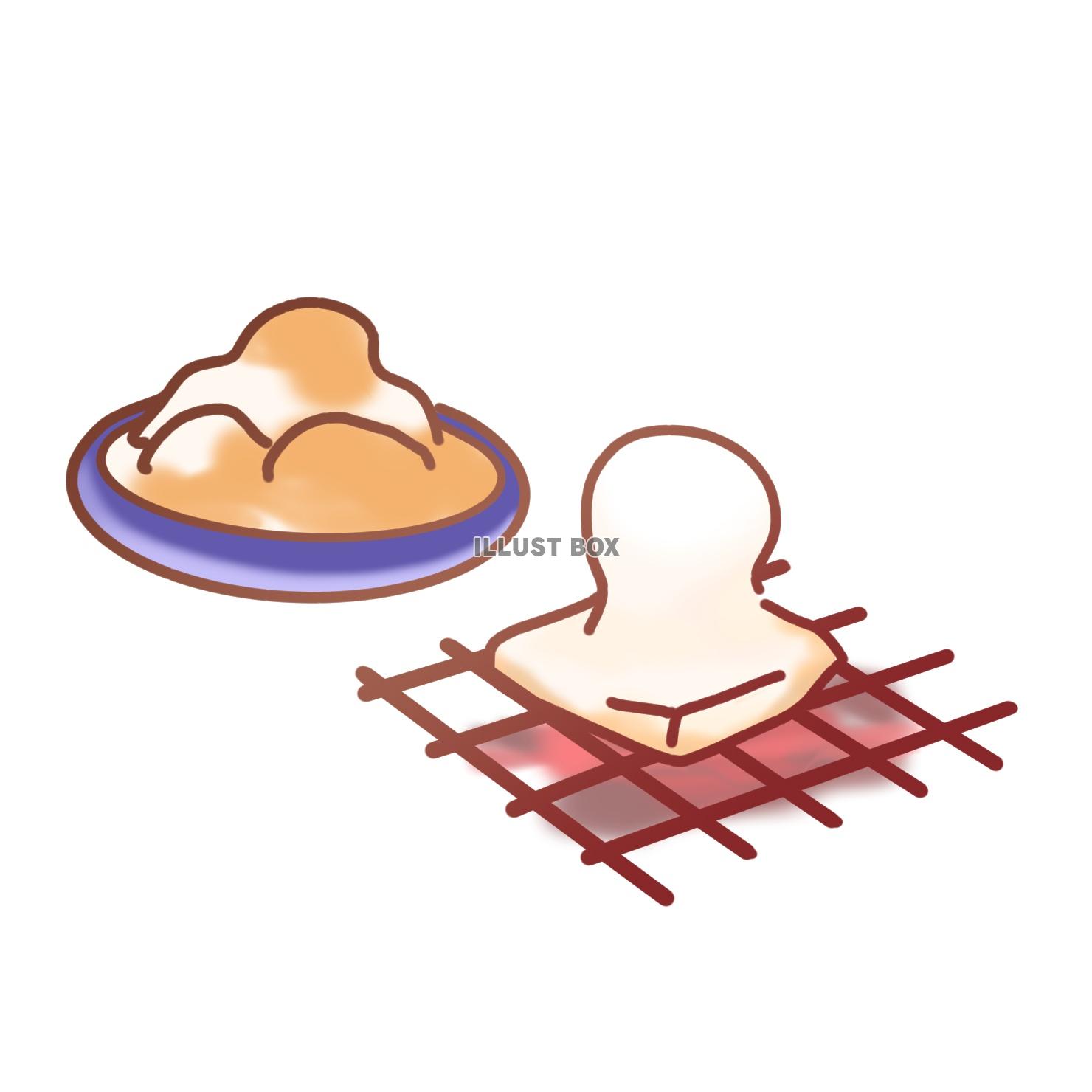 焼きもち　シンプルイラスト