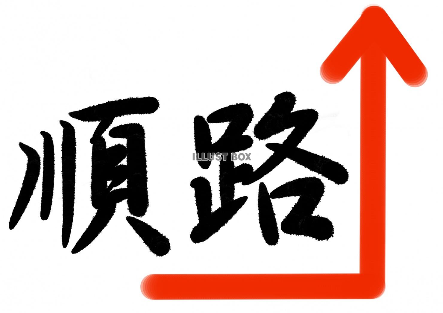 順路　折れ矢印　筆文字掲示