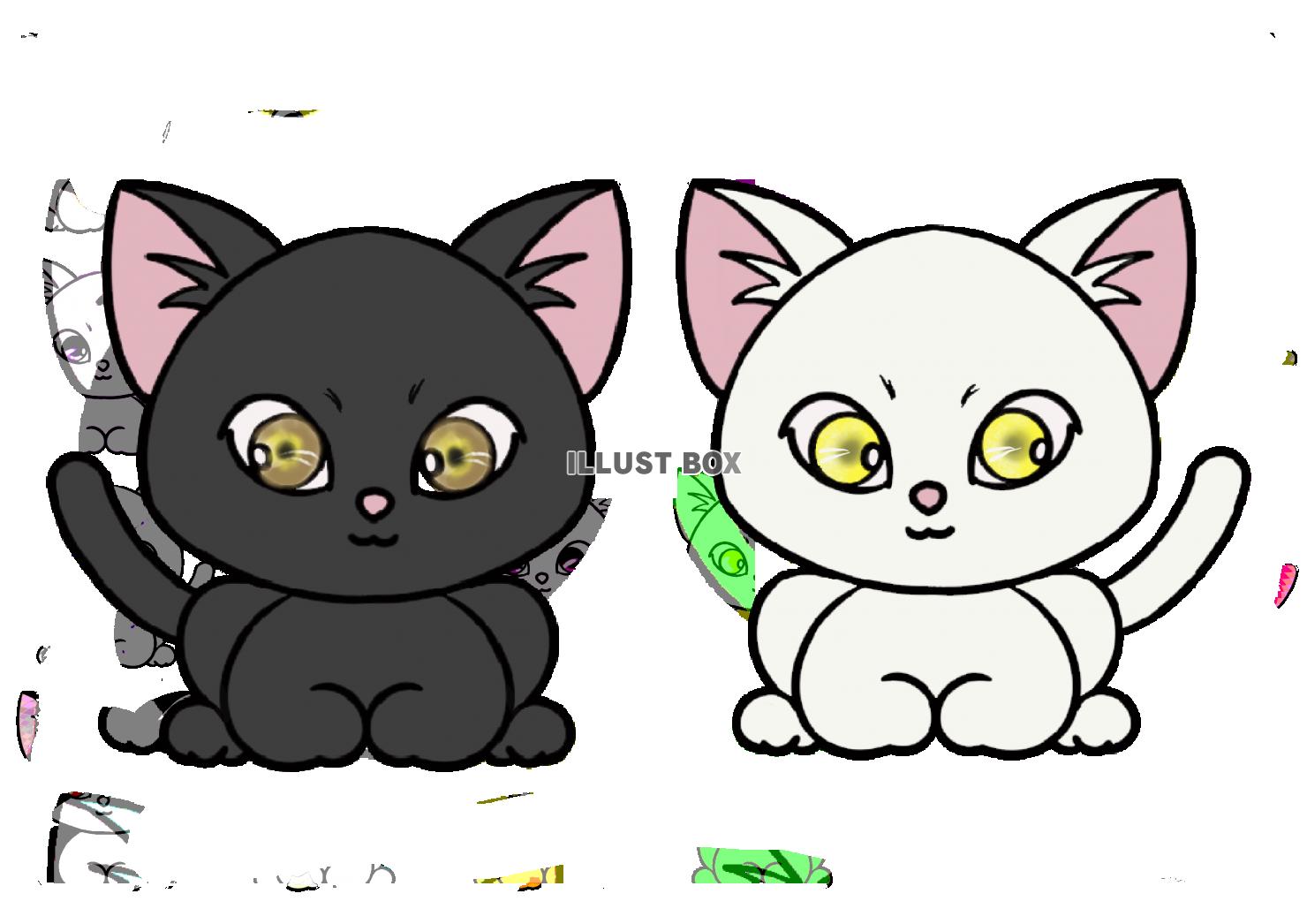 猫ちゃんの無料イラスト