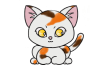 うちの子　おすわり三毛猫