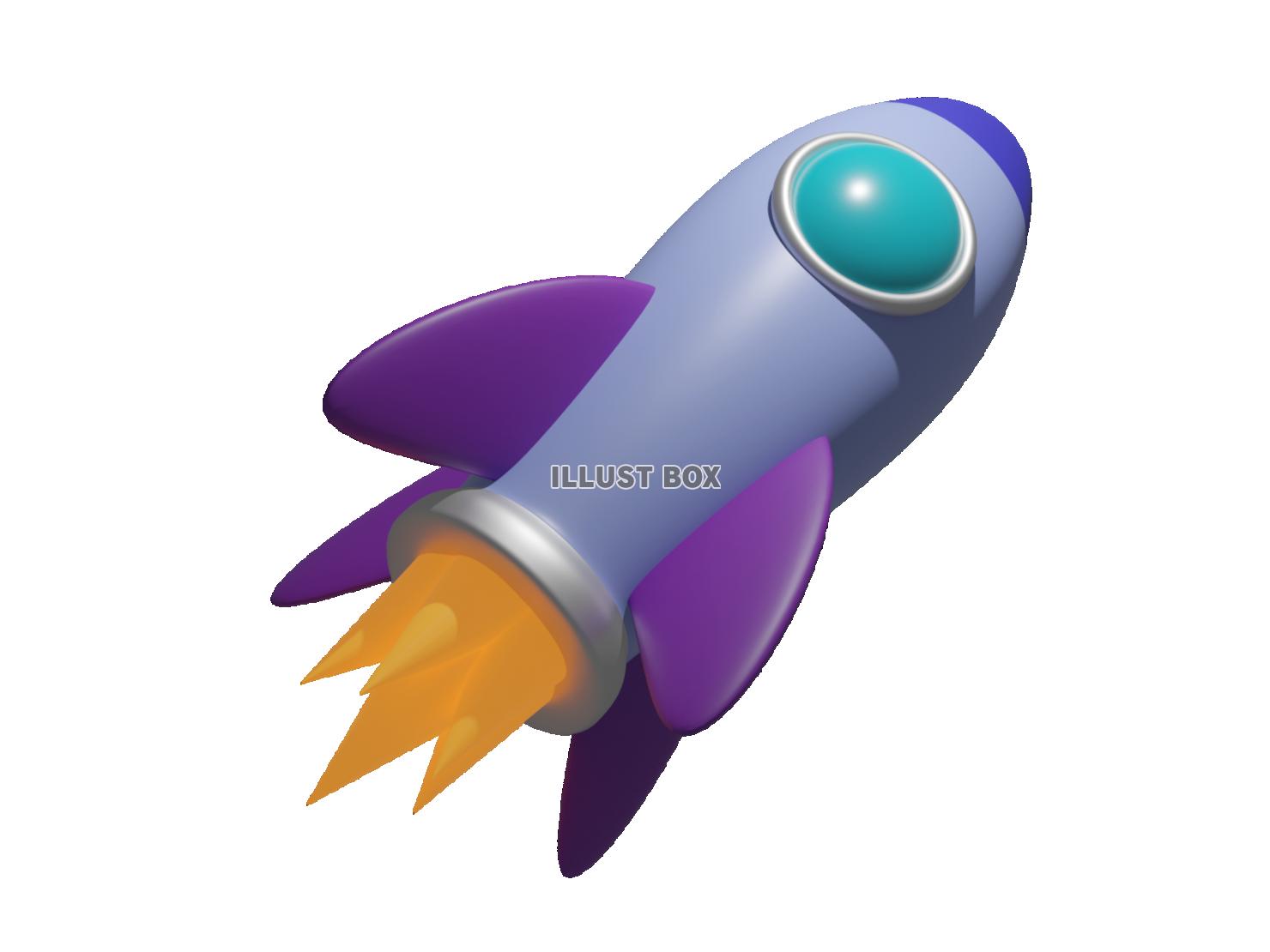 無料イラスト ロケット 宇宙船 3dcg 透過png のアイコン