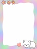 可愛い白猫フレームシンプルペット飾り枠背景イラスト