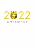 2022年賀状寅年　テンプレート 2022ロゴメイン　だるまとら　happy new year