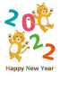 元気なトラの年賀状（2022年・縦長