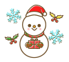 クリスマス風雪だるま　透過png