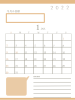 ２０２２年　今月の目標のあるシンプルなカレンダー（1月）