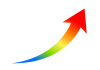 レインボーカラー　上昇　矢印　アイコン