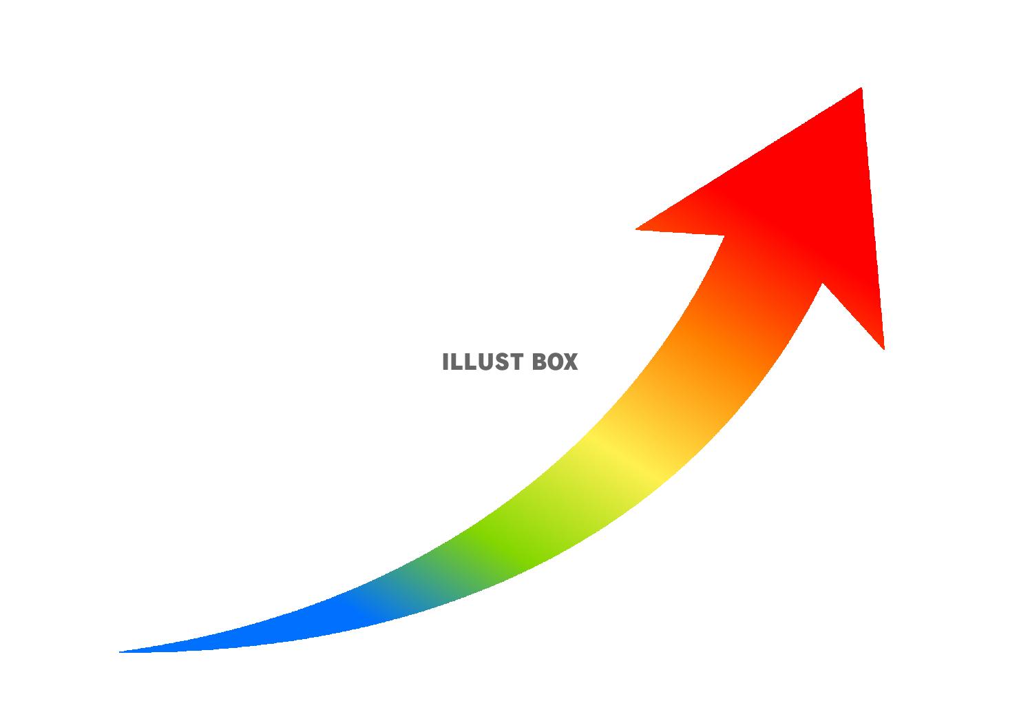 レインボーカラー　上昇　矢印　アイコン