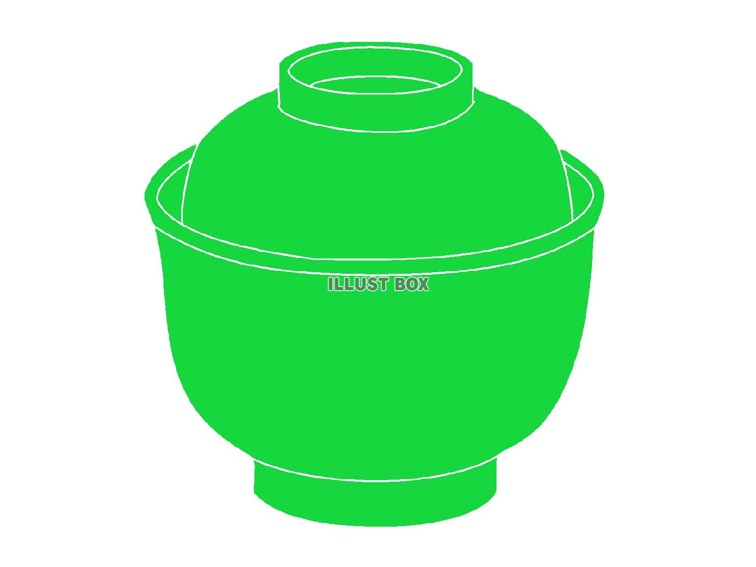 緑色のお椀のシルエットアイコン