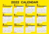  2022年　年間カレンダー（六曜入り）A4サイズ