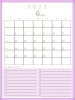 ２０２２年　TODOリストのあるシンプルなカレンダー（６月）