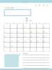 ２０２２年　今月の目標のあるシンプルなカレンダー（２月）