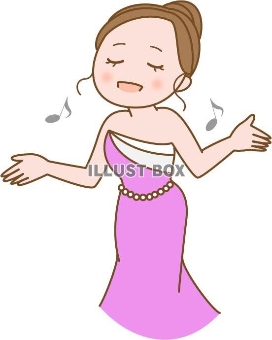 声楽家・歌うドレス姿の女性