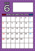 6_カレンダー_2022・6月・星・メモ・薄紫・縦
