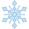 雪の結晶アイコンシンプル背景素材イラスト