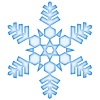 雪の結晶アイコンシンプル背景素材イラスト　