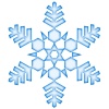 雪の結晶アイコンシンプル背景素材イラスト　