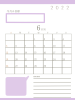 ２０２２年　今月の目標のあるカレンダー（６月）