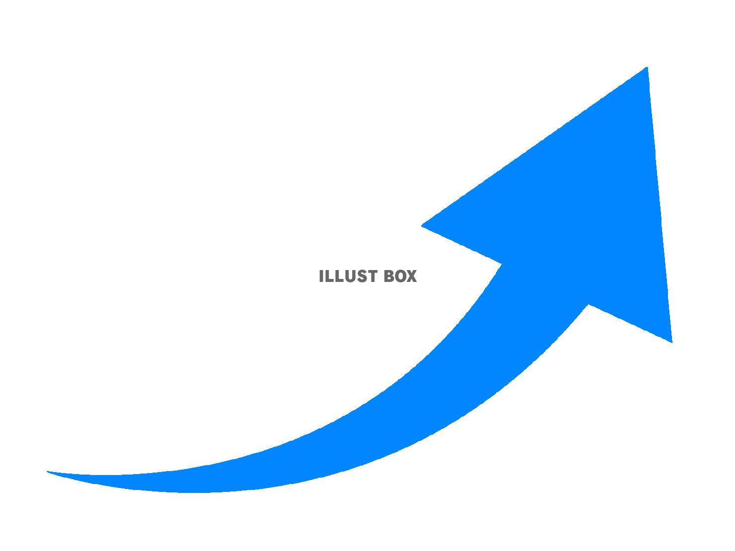 無料イラスト 青の上昇の矢印