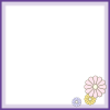 正方形フレーム　菊　和風イラスト（紫）