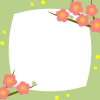 梅の花模様フレームシンプル和風柄飾り枠背景イラスト透過png 