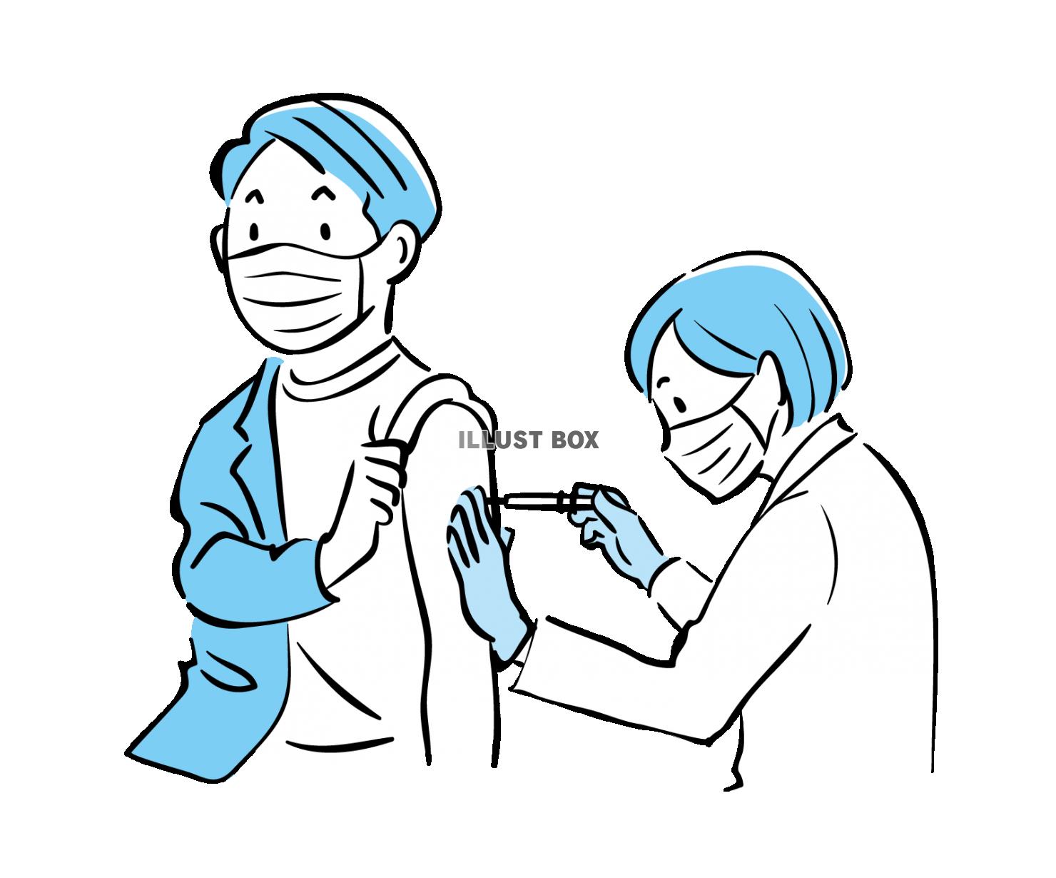 ワクチン接種感染予防接種筋肉注射男性患者女性医師