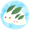 雪うさぎ親子のイラストふんわり