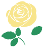 黄色い薔薇の花のイラスト　一輪　透過PNG