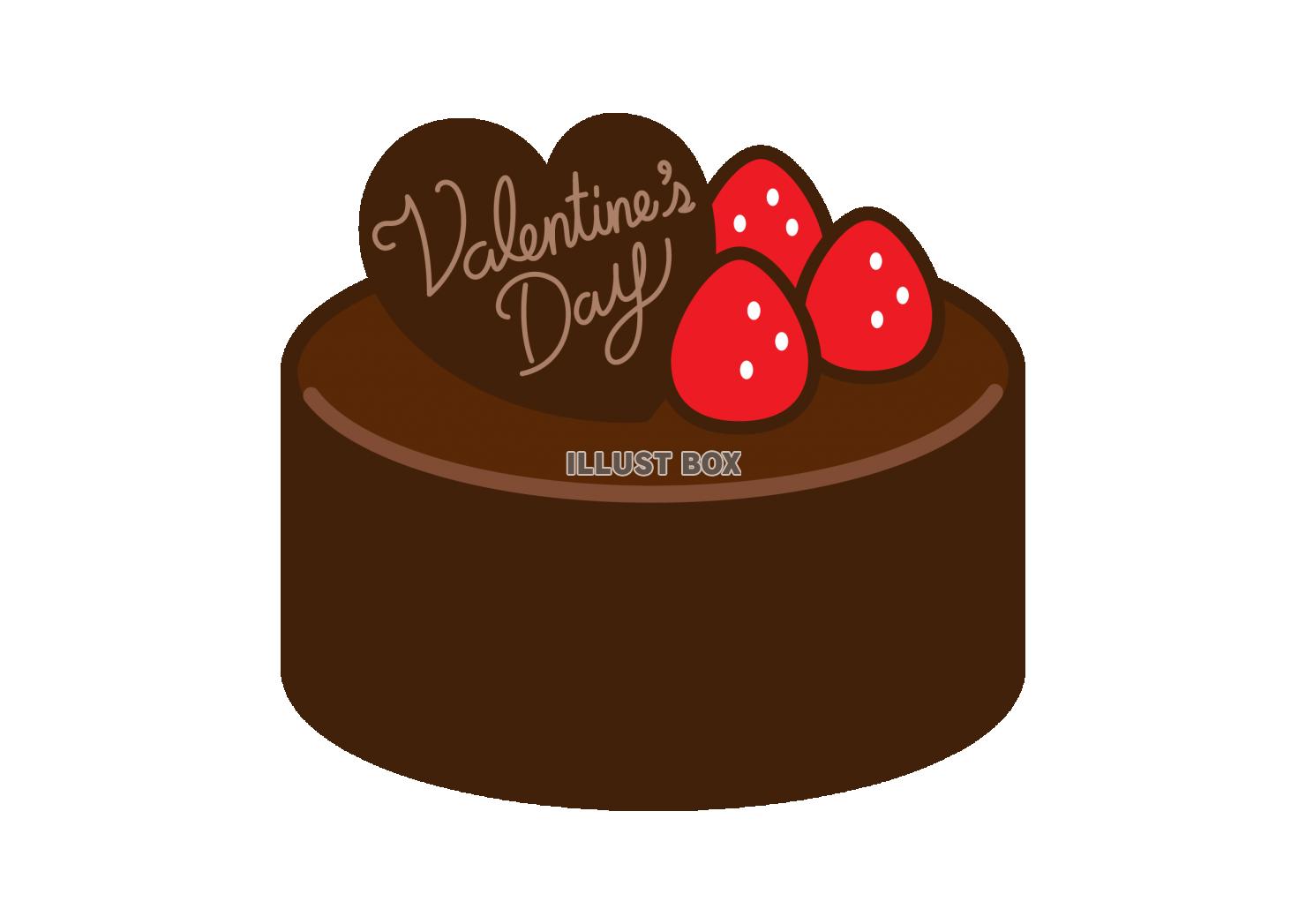 無料イラスト バレンタインデー 苺チョコレートケーキ