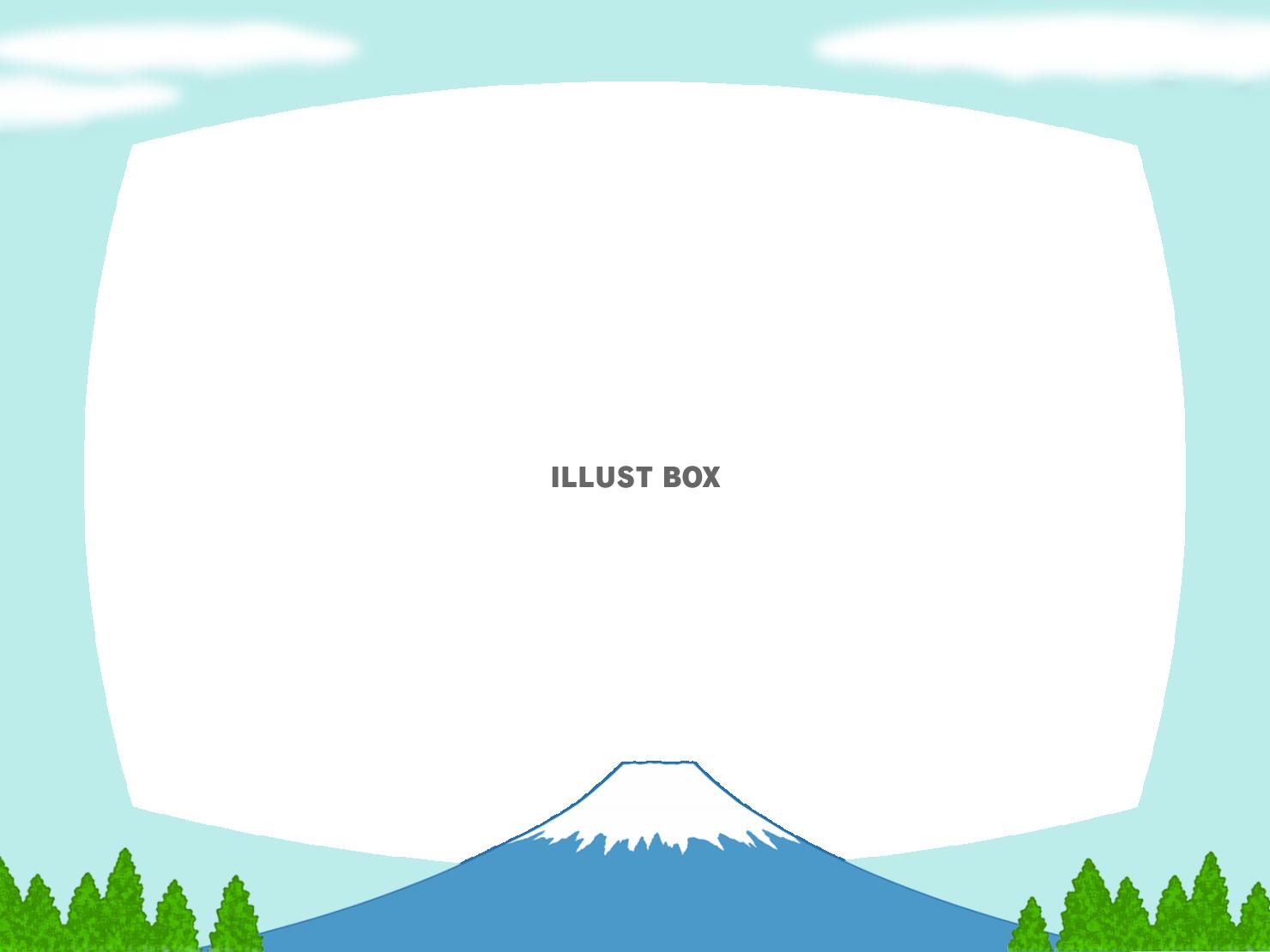 富士山フレームシンプル飾り枠背景イラスト透過png