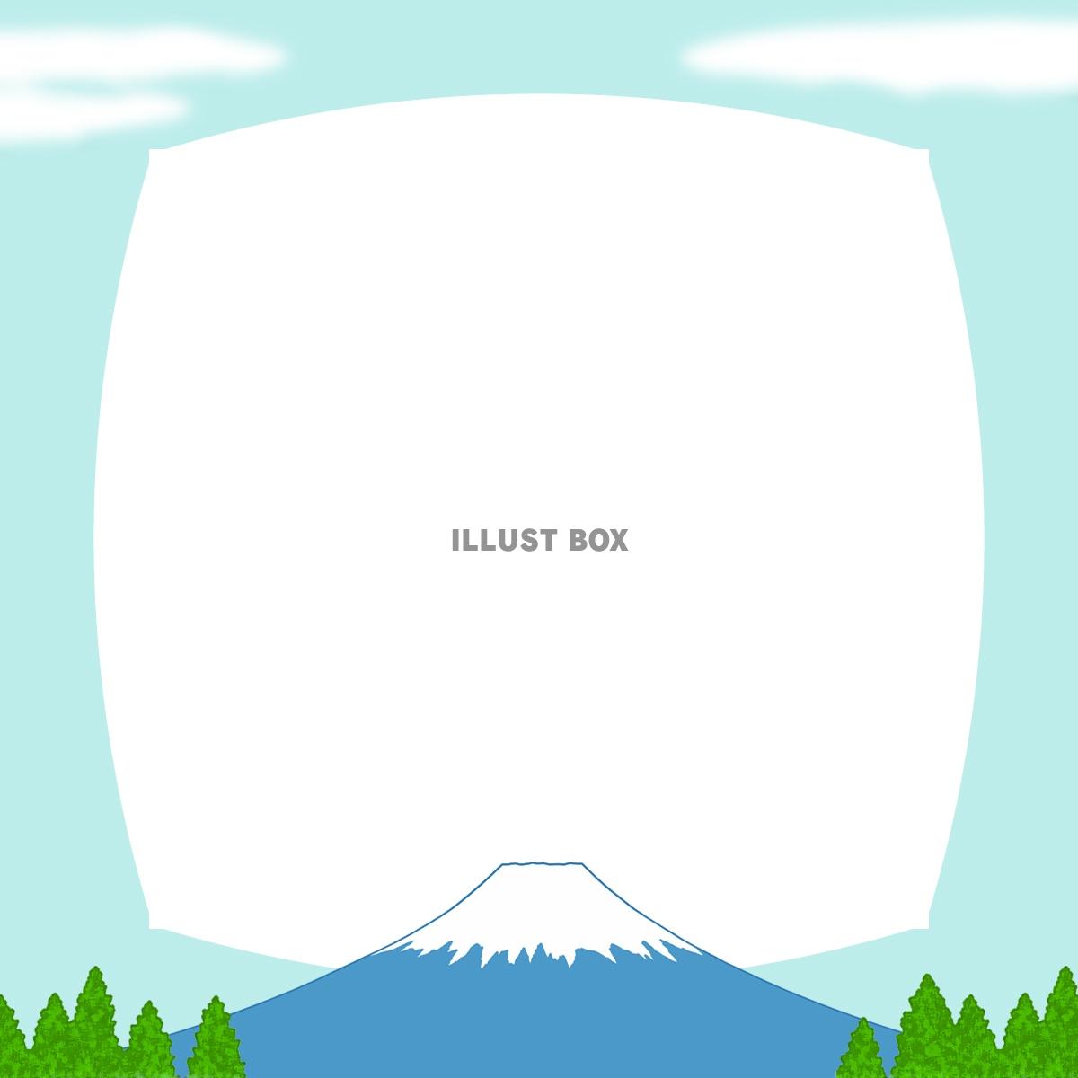 富士山フレームシンプル飾り枠背景イラスト