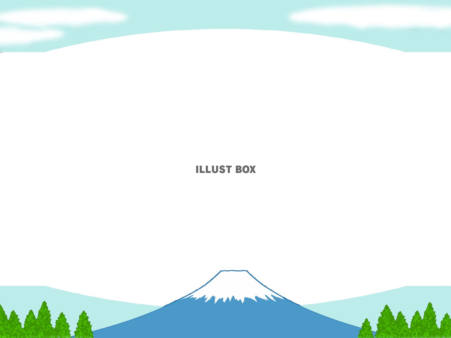 無料イラスト 富士山フレームシンプル飾り枠背景イラスト透過png