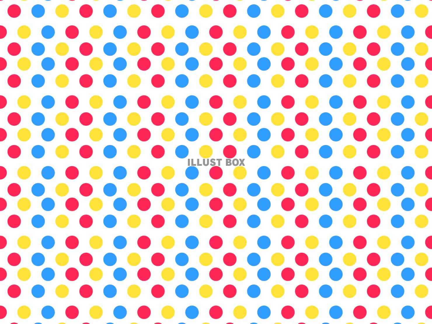 ３色のドット柄のパターンイラスト