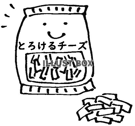 かわいいとろけるチーズ（線画）